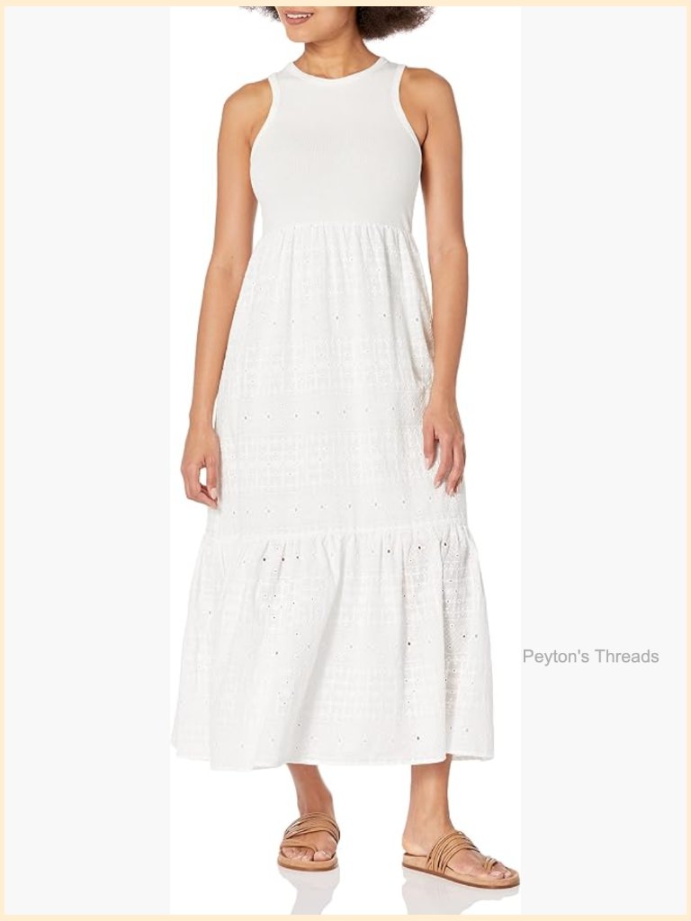 Desigual Women's Casual A-Line Midi Dress Square Neck Sleeveless